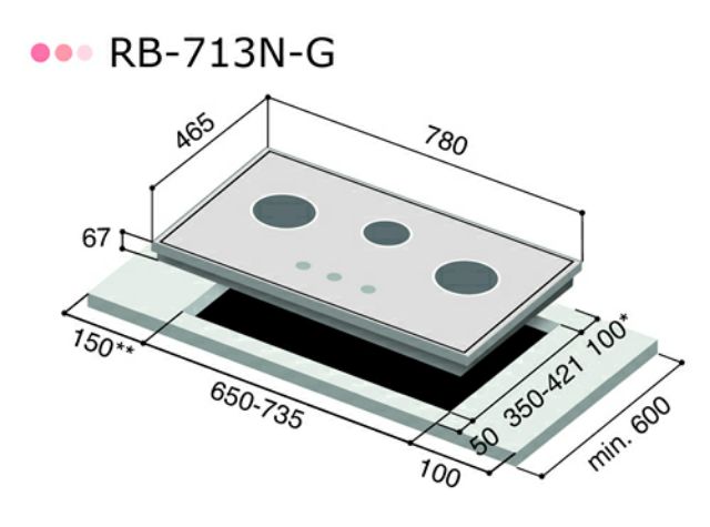 rinnai-เตาฝังเคาน์เตอร์-3-หัวเตา-รุ่น-rb-713n-g-พร้อมเครื่องดูดควัน-รุ่น-rh-c139-gc-ขนาด-90ซม