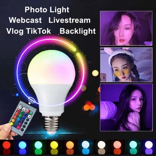 หลอดไฟ led RGB หลากสี 16 สี พร้อมรีโมต สําหรับเซลฟี่ Vlog TikTok