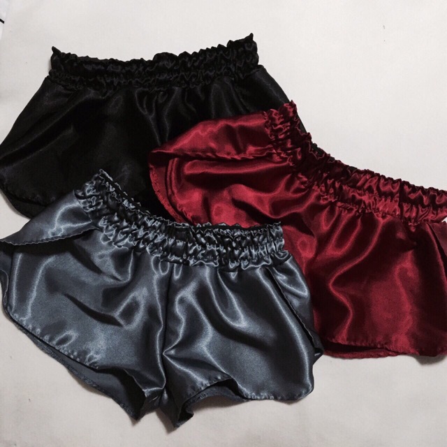 พร้อมส่ง-satin-shorts-กางเกงขาสั้นผ้าซาติน