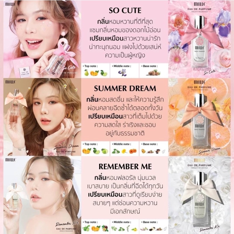 mille-eau-de-parfume-ไอเท็มน้ำหอมใหม่ล่าสุดจากมิลเล่-พร้อมส่ง-6-กลิ่น-ขายดี-มีโปร-1แถม1-แถมฟรีบีบี