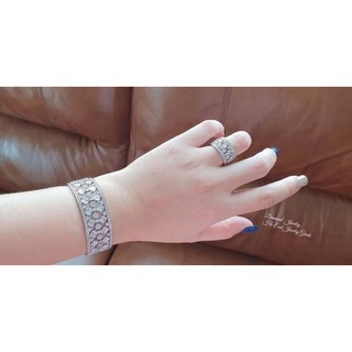 Diamond Bracelet &amp; Ring สร้อยข้อมือและแหวนเข้าเซต งานเพชร CZ