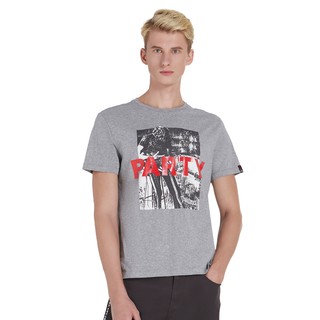 DAVIE JONES เสื้อยืดพิมพ์ลาย สีเทา Graphic Print T-Shirt in grey TB0174TD
