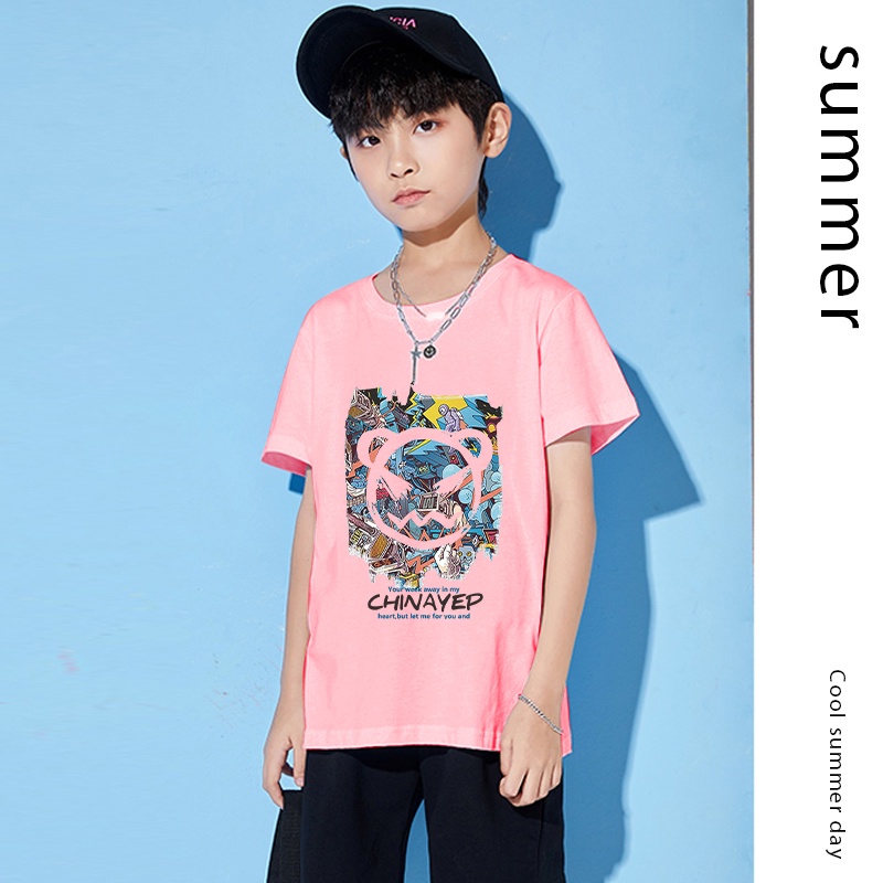 h197เสื้อืดเด็กแขนสั่งแฟชั่งลายสวยการ์ตูนน่ารัก-ใส่ได้ทั้งเด็กชายและเด็กหญิง