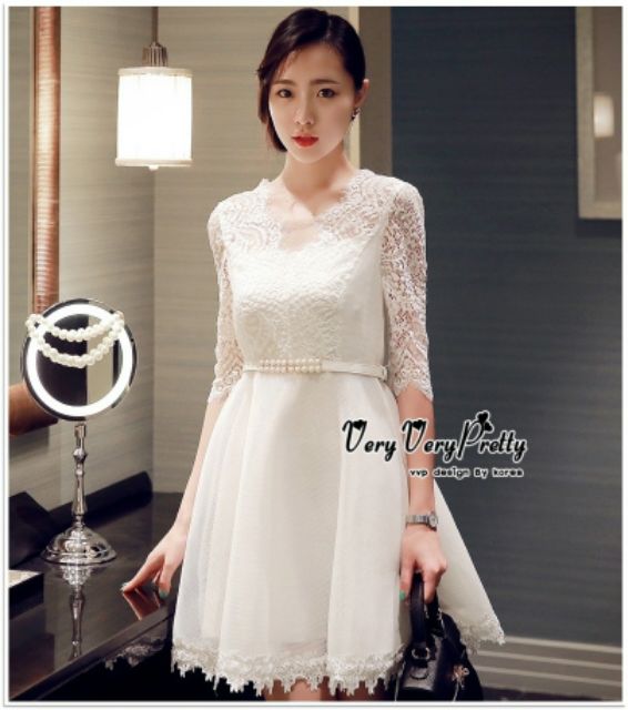 princes-white-lace-with-pearl-belt-dress