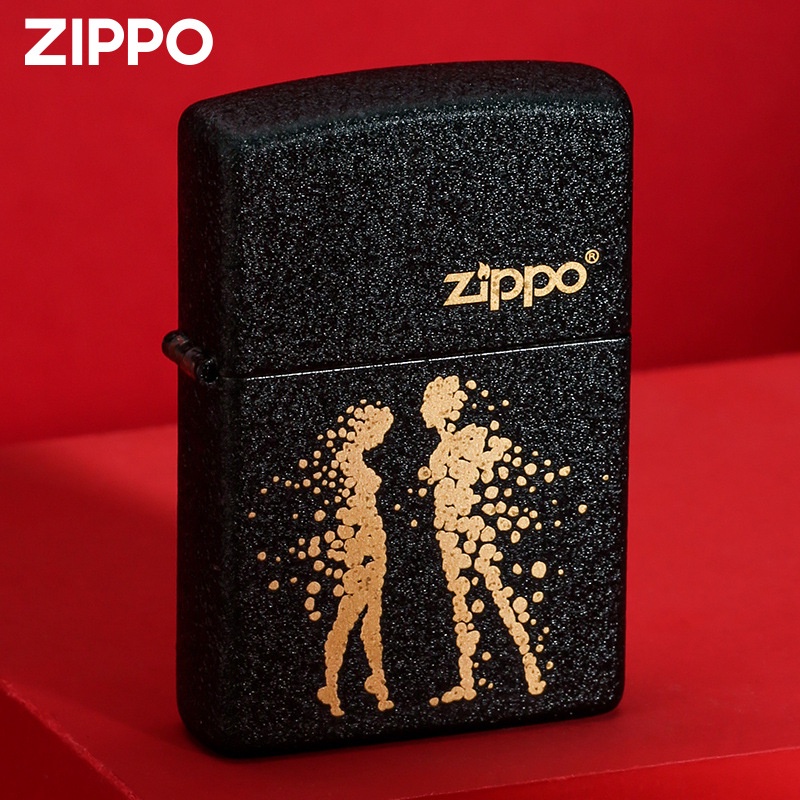 zippo-zippo-ของแท้-zippo-zippo-อเมริกันแท้ไฟแช็กของขวัญวันวาเลนไทน์สีดำแตกสี-unbridled-love-windproof-น้ำมันก๊าดไฟแช็ก