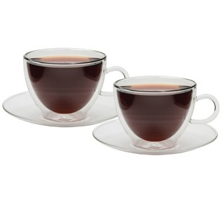 by Scanproducts แก้วสองชั้น  125 ml +จานรองแก้ว 2 ใบ By Scanproducts Tea cup 2pcs 125ml