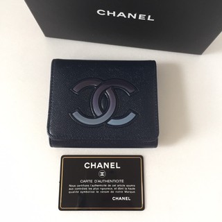 Like very newwww Chanel trifold compact wallet HL27 caviar