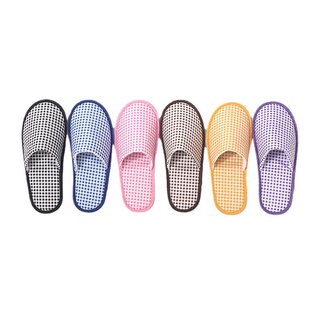 โปรโมชั่น : sy-shop รองเท้าใส่ในบ้าน รองเท้าโรงแรม พื้นยาง กันลื่น slipper สลิปเปอร์ ลายตาราง 27-29CM