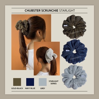 ยางรัดผมแฟชั่น รุ่นสตาร์ไลท์ ยางมัดผม (ไซส์ XXL 18-20ซม.) ยางรัดผมโดนัท Scrunchie Big size