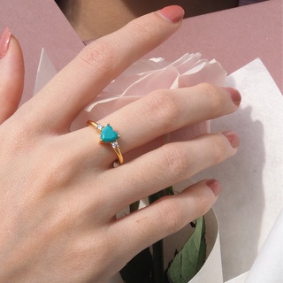 แหวนแฟชั่น แหวนทอง YVIS big heart ring (adjustable)