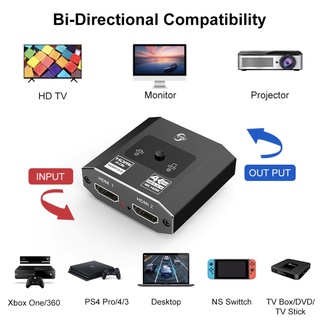 HDMI Splitter 4K Switch KVM Bi-Direction 1x 2/2X1 HDMI switcher 2 In1 Out สำหรับ PS4/3กล่องทีวีอะแดปเตอร์