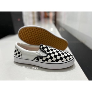 Vans slip on ลายตาราง รองเท้าผ้าใบแบบสวม