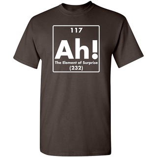 เสื้อยืดโอเวอร์ไซส์อ่า เสื้อยืด พิมพ์ลาย The Element of Surprise Science Sarcastic Funny สําหรับผู้ชายS-3XL