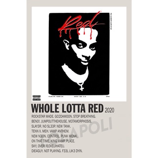 ภาพหน้าปกสินค้าโปสเตอร์ มันวาว พิมพ์ด้านเดียว ขนาด A5 14.8 ซม. x 21 ซม. รูปปกอัลบั้ม Whole Lotta Red - Playboi Carti ที่เกี่ยวข้อง
