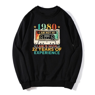 [S-5XL] เสื้อกันหนาว คอกลม มีฮู้ดดี้ ลายเทปคาสเซ็ต 1980 สไตล์วินเทจ คลาสสิก ของขวัญวันเกิด สําหรับผู้ชาย