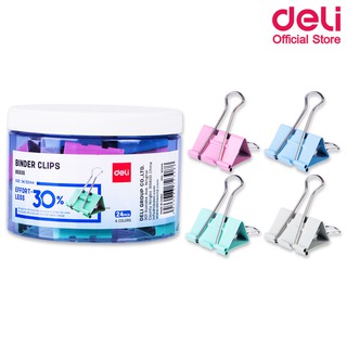 ภาพขนาดย่อของสินค้าDeli 8553S Binder Clip 32mm คลิปหนีบกระดาษสีแฟนซี รุ่นประหยัดแรง 30% ขนาด 32mm แพ็ค 24 ชิ้น คลิป คลิปหนีบกระดาษ คลิปสี