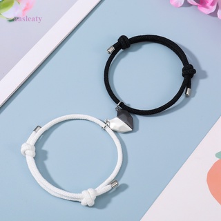 2Pcs/Set Love Heart Magnetic Couple Bracelets Distance Matching Friendship Rope Bracelet Kit Jewelry Valentines Day Dating Gift