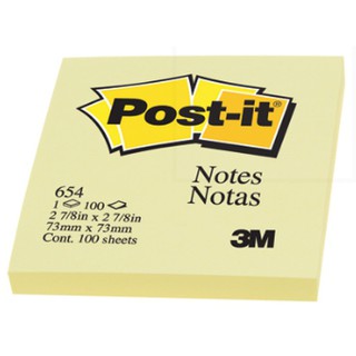 โพสต์อิท [3M] No.654 3"*3" สีเหลือง (100แผ่น/เล่ม)