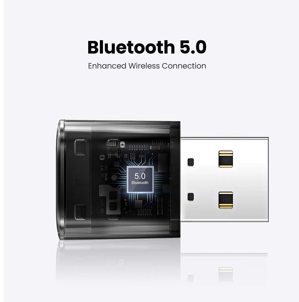 มุมมองเพิ่มเติมของสินค้า UGREEN เครื่องรับส่งสัญญาณเสียงบลูทูธไร้สาย USB 5.0 4.0 สําหรับ PC Windows 10 8.1 7