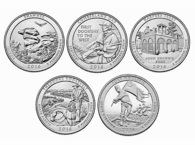 เหรียญควอเตอร์-ซีรีย์อุทยานแห่งชาติ-ปี-2016-5-เหรียญ
