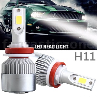 ชุดไฟหน้าซีนอน LED H11 72W COB Hi/Lo Beam สว่างมาก สีขาว อุปกรณ์เสริม สําหรับรถยนต์ 2 ชิ้น