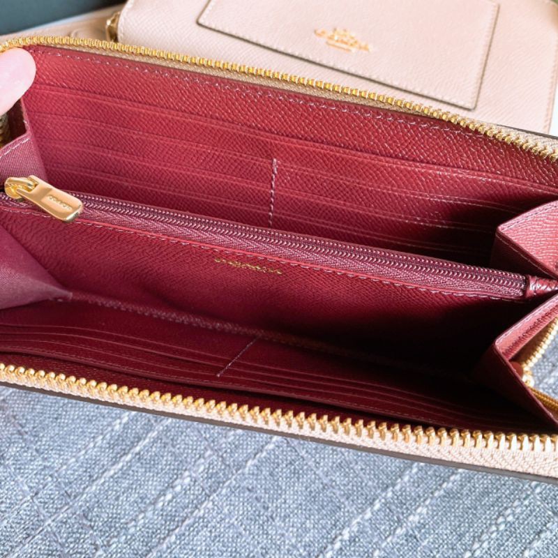 สด-ผ่อน-กระเป๋าสตางค์ซิปรอบ-สี-taupe-f54007-accordion-zip-wallet-crossgrain-leather-im-taupe