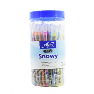 Elfen Stick Pen Liso Snowy เอลเฟ่น ปากกาลูกลื่น ลิโซ่ สโนวี่ 50 ด้าม/กระปุก
