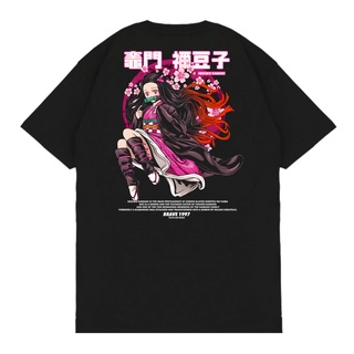 เสื้อยืดโอเวอร์ไซส์เสื้อยืด ผ้าฝ้าย พิมพ์ลาย Demon Slayer Nezuko Kamado Kimetsu No Yaiba 24sS-3XL