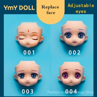ตุ๊กตา YMY body replacement face open eyes movable eyes for GSC clay man OB11 head split GSC doll face 1/12bjd doll accessories