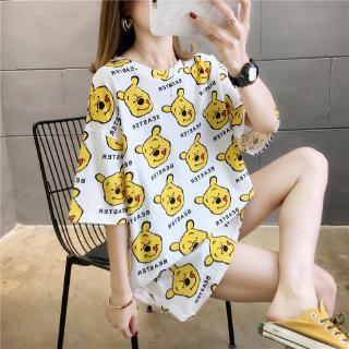 Spring and summer  new couple s loose student bear short sleeve women s T-shirt
