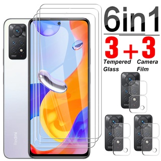 6 in 1 Tempered Glass For Xiaomi Redmi Note 11 Pro Full Cover Screen Protector Lens Film For Redmi Note 11S 11Pro Glass