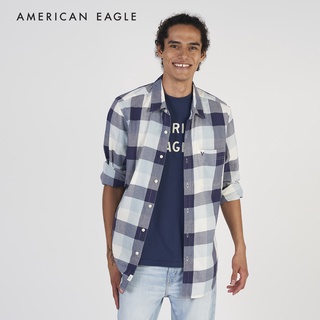 American Eagle Slim Fit Plaid Button-Up Shirt เสื้อเชิ้ต ผู้ชาย ลายตาราง ทรงสลิม  (EMSH 015-2179-400)
