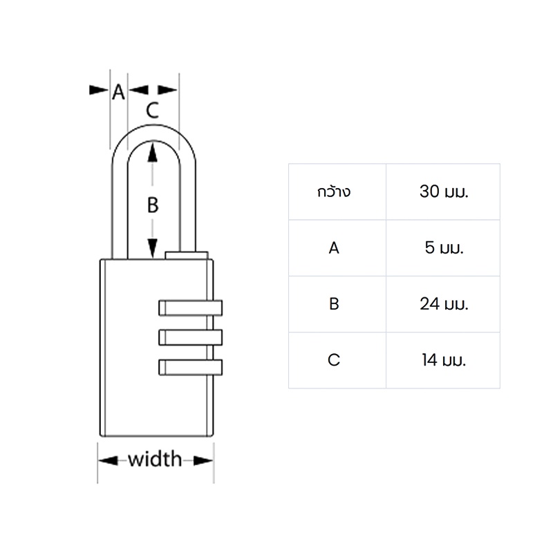 chaixing-home-อุปกรณ์ล็อก-แม่กุญแจ-กุญแจแบบรหัส3รหัสคล้องคอสั้นอลูมิเนียม-master-lock