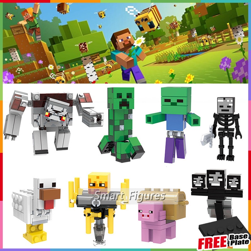 Minecraft Minifigures Redstone Cube Blaze Titan Chicken Pig Wither MC ...