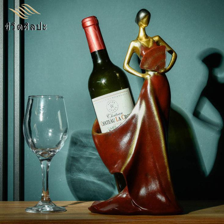 ชั้นวางไวน์สร้างสรรค์-ตกแต่งตู้ไวน์-ตกแต่งห้องนั่งเล่นสไตล์ยุโรป-ของขวัญชั้นวางไวน์-งานฝีมือยุโรป