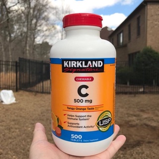 Kirkland Vitamin C Orange Chewable Tablets with 500mg 500 Softgels