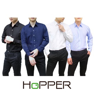 ภาพขนาดย่อของภาพหน้าปกสินค้าเสื้อเชิ้ตคอปก แขนยาว Oxford by Hopper Shop จากร้าน hoppernattasarun บน Shopee