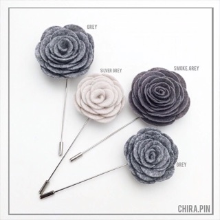 ภาพหน้าปกสินค้าLapel pin / flower pin / brooch / เข็มกลัดติดสูท / พินติดสูท / เข็มกลัดดอกไม้ / ดอกไม้ติดสูทเทา / ดอกไม้ติดเสื้อ / ที่เกี่ยวข้อง