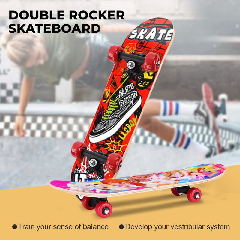 สเก็ตบอร์ด-skateboard-สเก็ตบอร์ด-4ล้อ-60cm-สำหรับผู้เริ่มเล่น-หัดเล่น-รับน้ำหนักได้ถึง50-กิโลกรัม