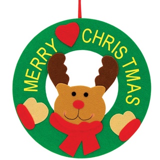 รีท MERRY CHRISTMAS  หน้ากวาง ขนาด 13*13 นิ้ว (6745-03) ออร์นาเม้นท์ ของประดับ ของตกแต่งเทศกาลคริสต์มาส
