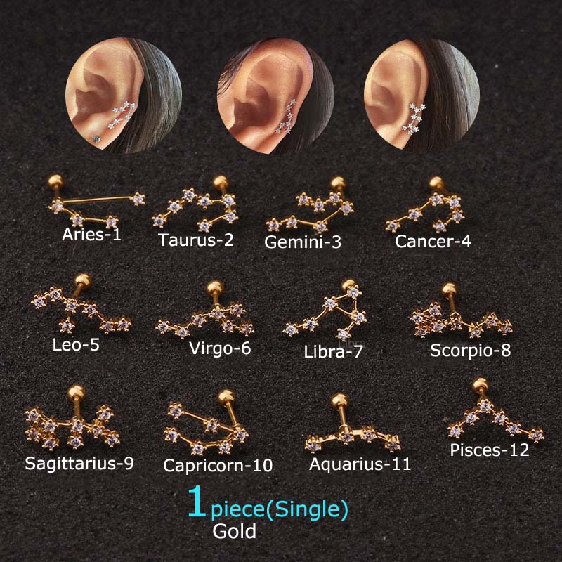 ต่างหูสแตนเลส-20-กรัม-constellation-cartilage-rook-lobe-1-ชิ้น