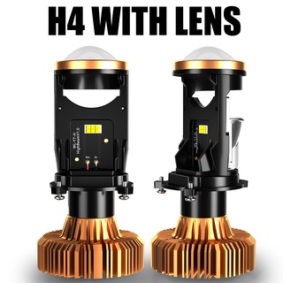 Canbus No Error H4 Led With Projector Lens Headlight Bulbs100W 6500K White High Low Beam 20000LM For Car Motorcycle Plug