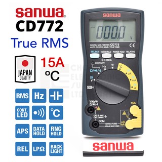 Sanwa CD772 ดิจิตอล มัลติมิเตอร์ True RMS วัดอุณหภูมิ