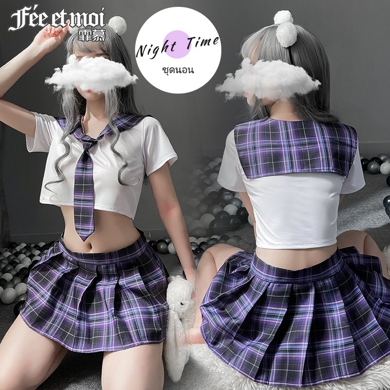 ภาพหน้าปกสินค้าชุดนักเรียน ชุดนักเรียนญี่ปุ่น ชุดนักเรียนซ็กซี่ ชุดคอสเพลย์นักเรียน เสื้อสองชิ้นกระโปรง+สก็อต N-450 ราคาโรงงาน