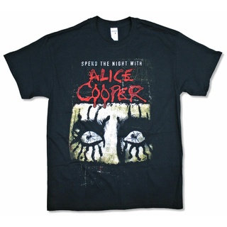 [100% Cotton] เสื้อยืด พิมพ์ลาย Alice Cooper Admat Spend The Night Tour สีดํา PGpkhk63AEhhlm64