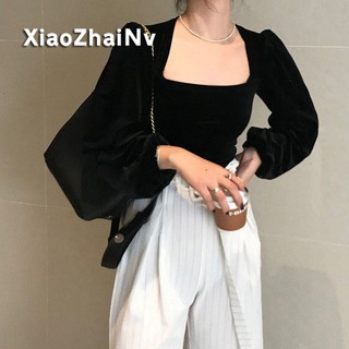 Xiaozhainv เสื้อกำมะหยี่ สไตล์เเฟชั่น สำหรับสตรี