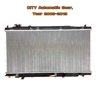 หม้อน้ำ HONDA CITY GM2 หม้อน้ำรถยนต์ ซิตี้ (พลาสติก+อลูมิเนียม) หนา 16 mm. ปี 2008-2013 เกียรออโต้ (AT) 904115