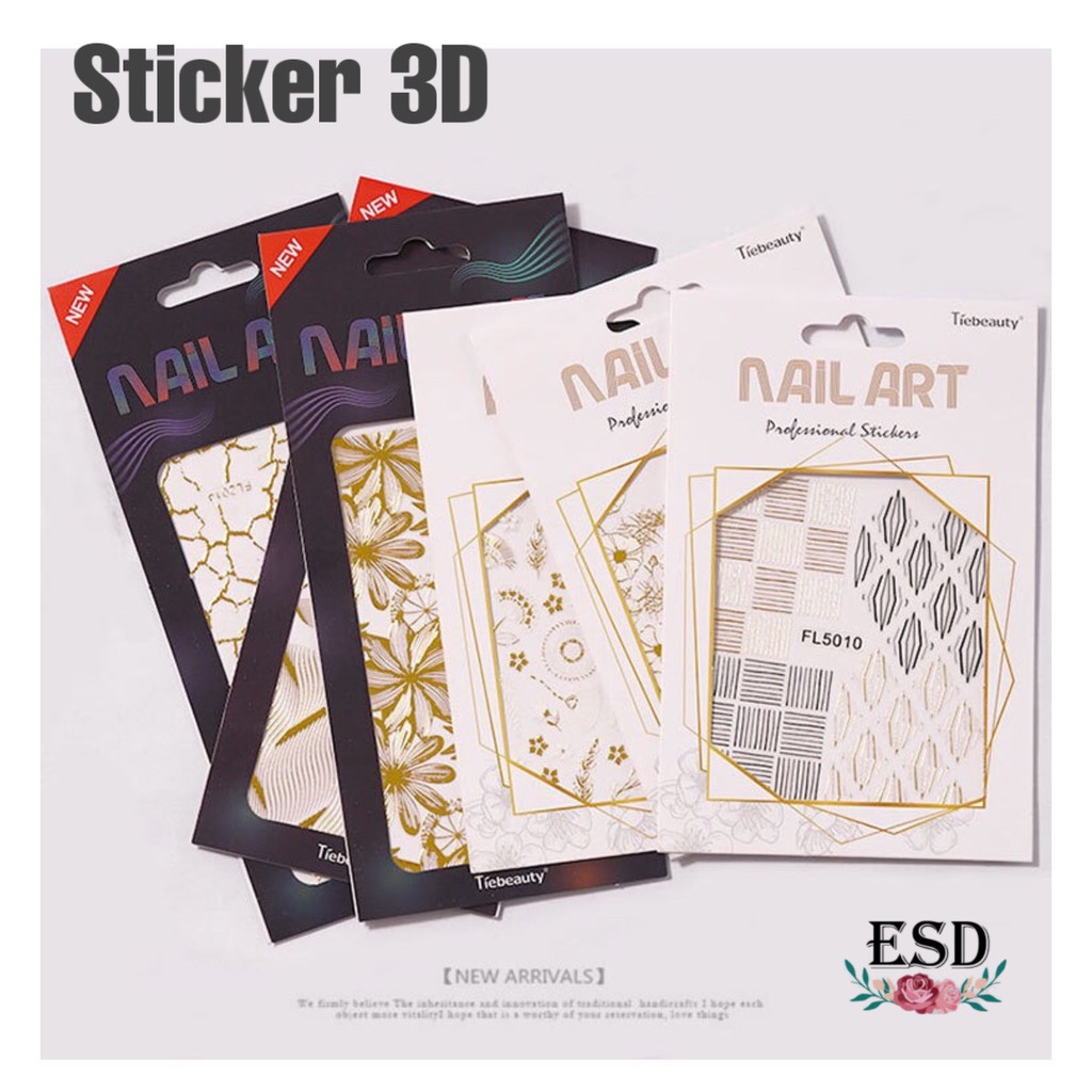 สติ๊กเกอร์-คละลายสีทอง-3d-อย่างดี-สำหรับตกแต่งเล็บ-จำนวน-1-แผ่น