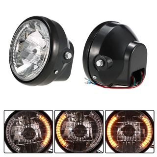 Universal 7&quot;  Round Led Headlight High Low  Motorcycle Headlight Turn Signal Indicators Light for farol moto