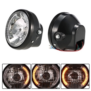 Universal 7&amp;quot;  Round Led Headlight High Low  Motorcycle Headlight Turn Signal Indicators Light for farol moto